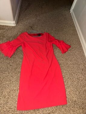 Red Ruffle Bell Sleeve Blouse